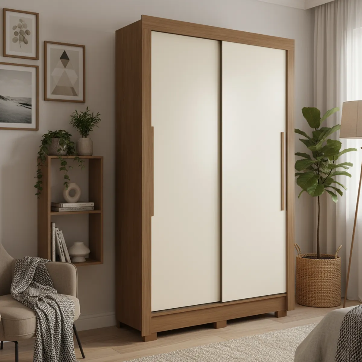 ONESSTA - Closet 2 Puerta(s) 2 Cajón(es) 4 Repisa(s) 140x214x49 cm Arena