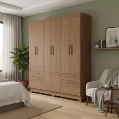 ONESSTA - Closet 8 Puerta(s) 4 Cajón(es) 8 Repisa(s) 194.4x214x46 cm Jatoba