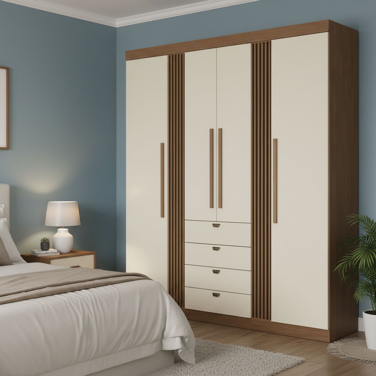 ONESSTA - Closet 4 Puerta(s) 4 Cajón(es) 6 Repisa(s) 191x219x46.3 cm Arena