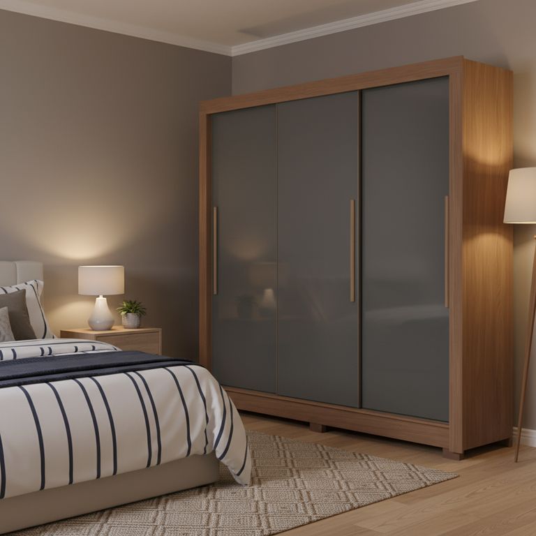 Closet 3 Puerta(s) 2 Cajón(es) 6 Repisa(s) 204x214x49 cm Gris