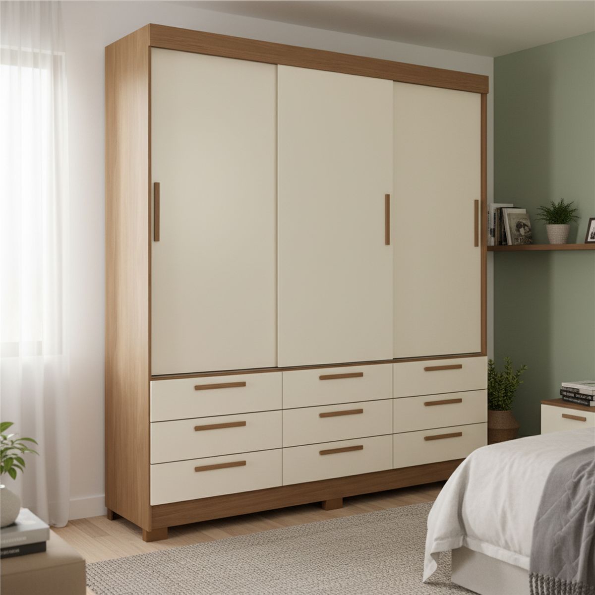 ONESSTA - Closet 3 Puerta(s) 9 Cajón(es) 5 Repisa(s) 194.4x214x46 cm Arena