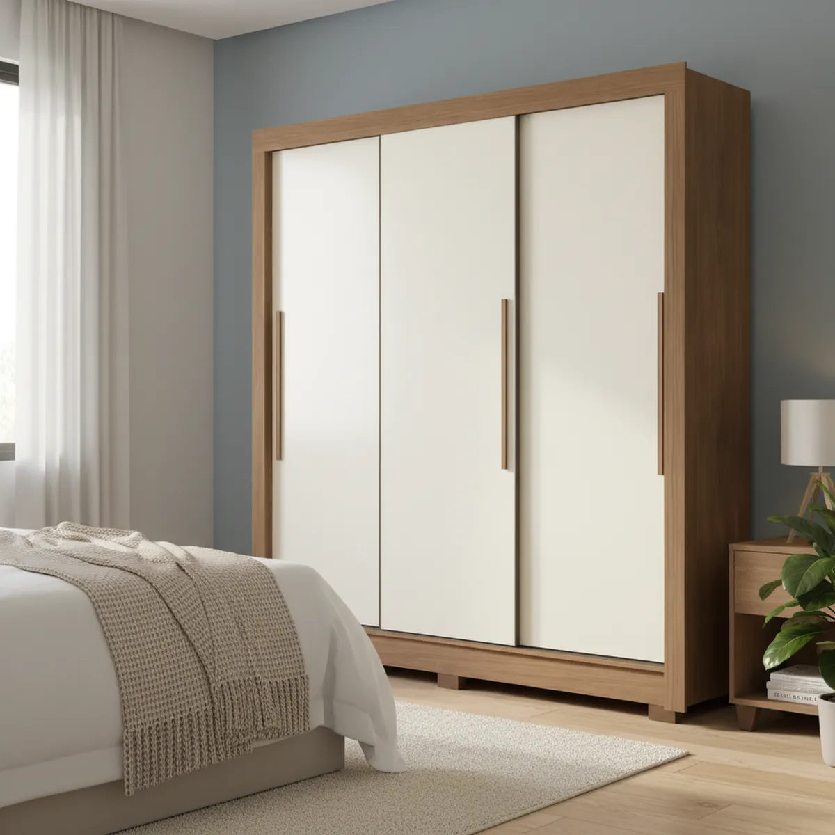 ONESSTA - Closet 3 Puerta(s) 2 Cajón(es) 6 Repisa(s) 204x214x49 cm Arena