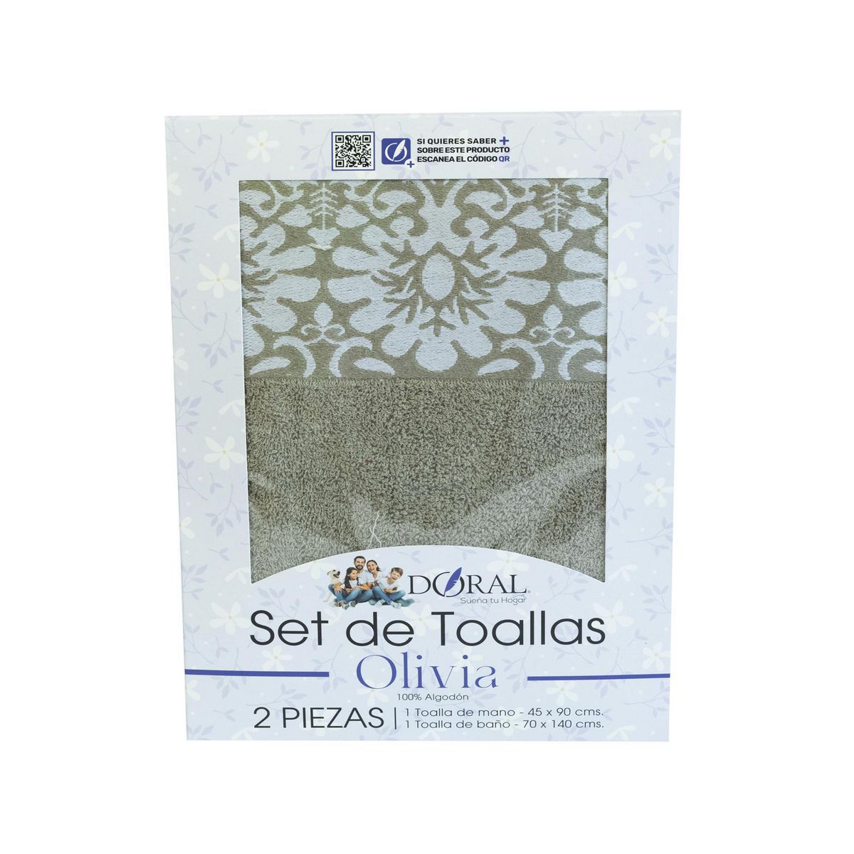 DORAL - Set de Toallas Otoño Invierno 450 gr Algodón 70x140 cm Mix