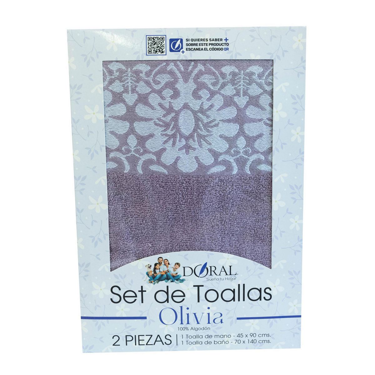 DORAL - Set de Toallas Otoño Invierno 450 gr Algodón 70x140 cm Mix