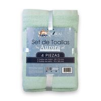 Set de 4 Toallas Aurora 450 gr Algodón 70x140 cm Mix