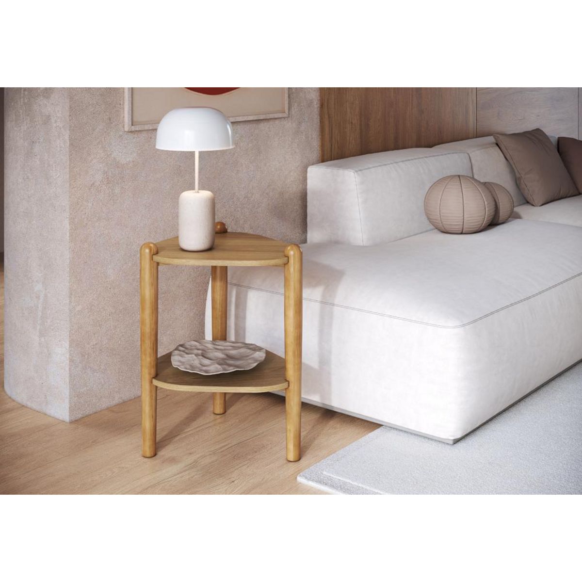 DECOCASA - Mesa lateral Giorgia Café 44.6x41.8x54 cm