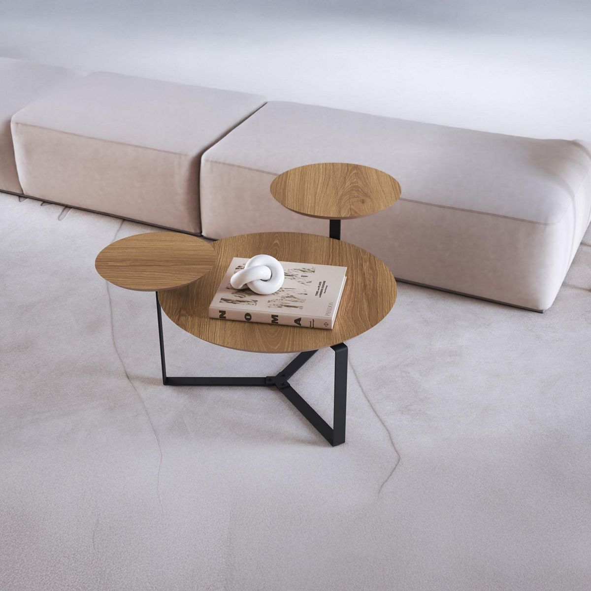 DECOCASA - Mesa de centro Domenica Café 61.8x45x45 cm