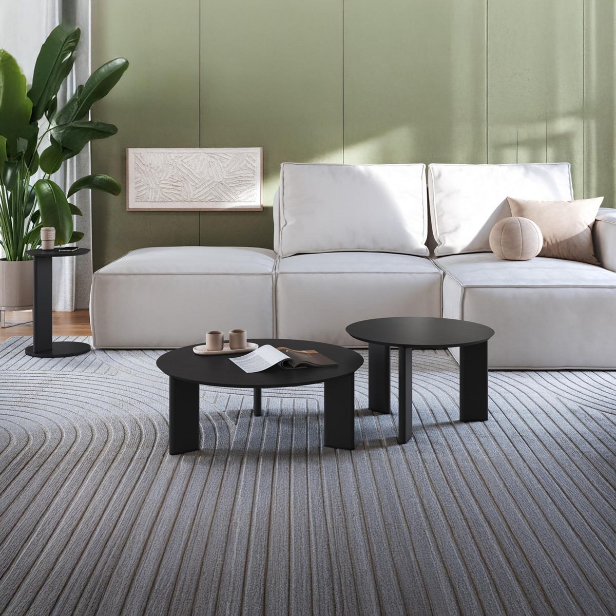 DECOCASA - Set de mesas Alice Negro 80x80x30 cm