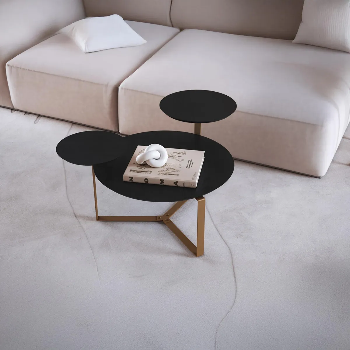 DECOCASA - Mesa de centro Domenica Negro 61.8x82.8x45 cm