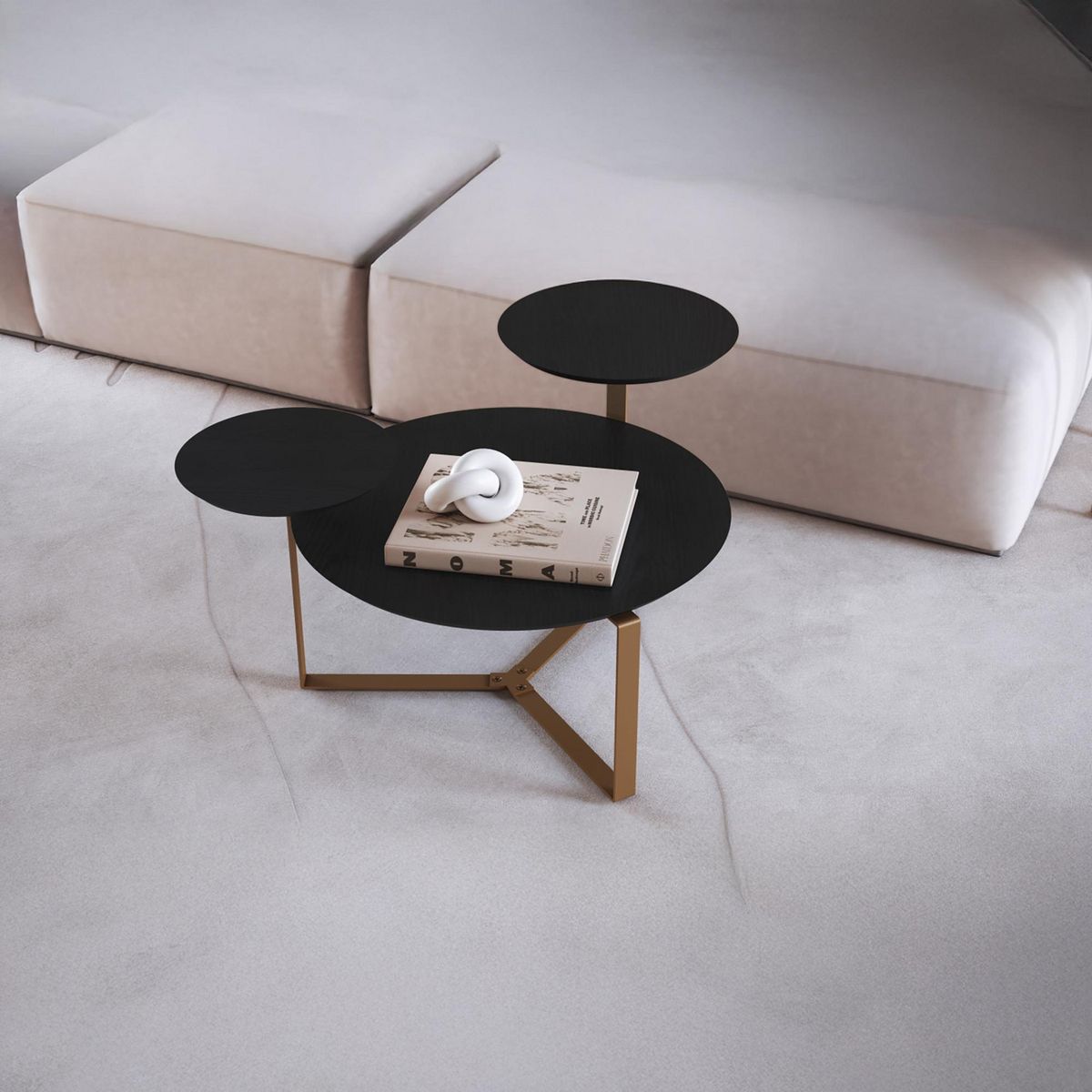 DECOCASA - Kit mesas Domenica Negro 61.8x82.8x45 cm