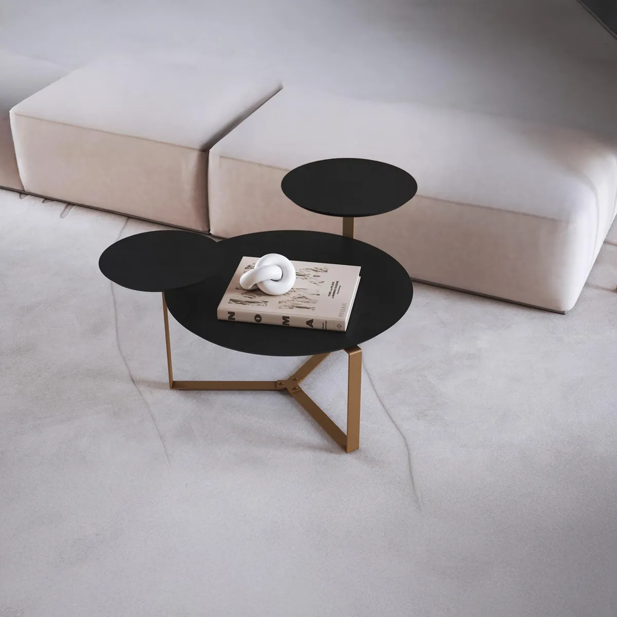 DECOCASA - Kit mesas Domenica Negro 61.8x82.8x45 cm