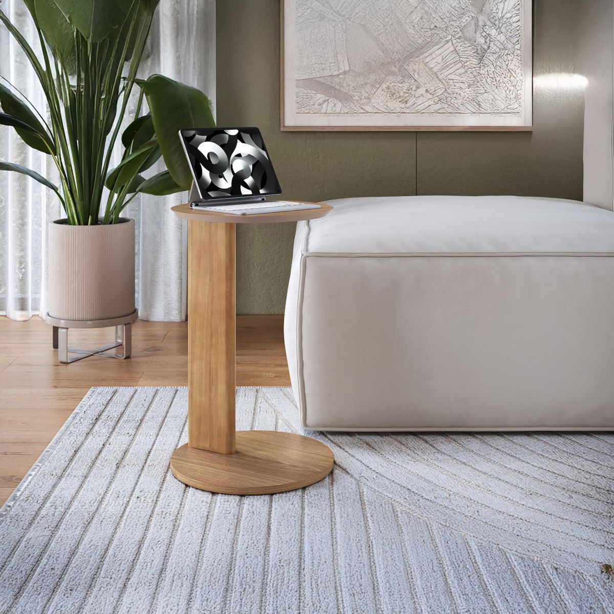 DECOCASA - Mesa lateral Alice Café 35x35x55 cm