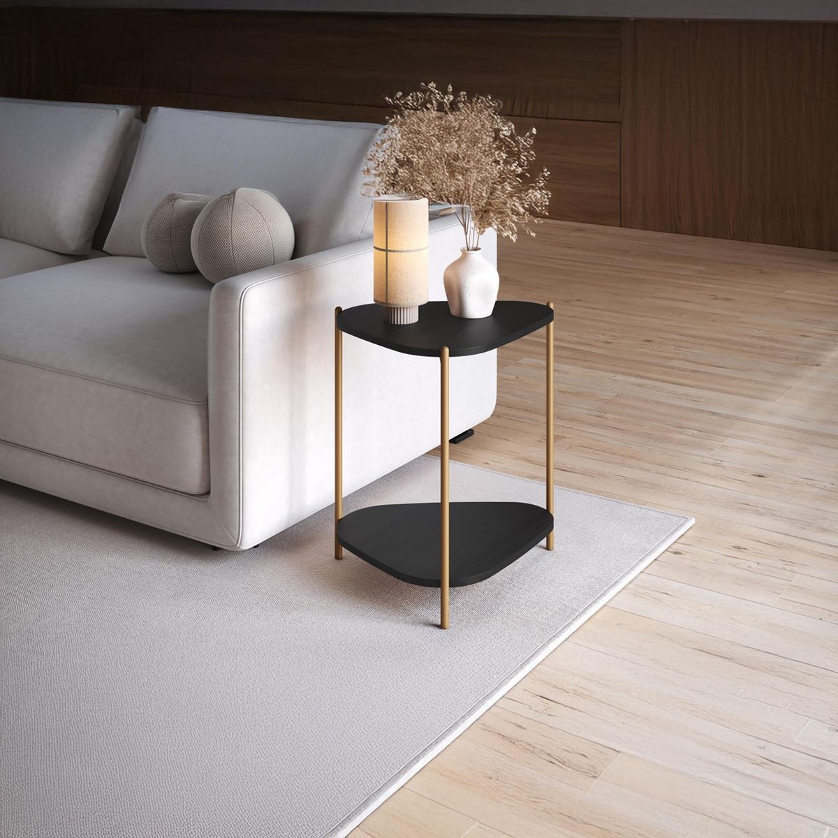 DECOCASA - Mesa lateral Bruna Negro 44.2x41x53.8 cm