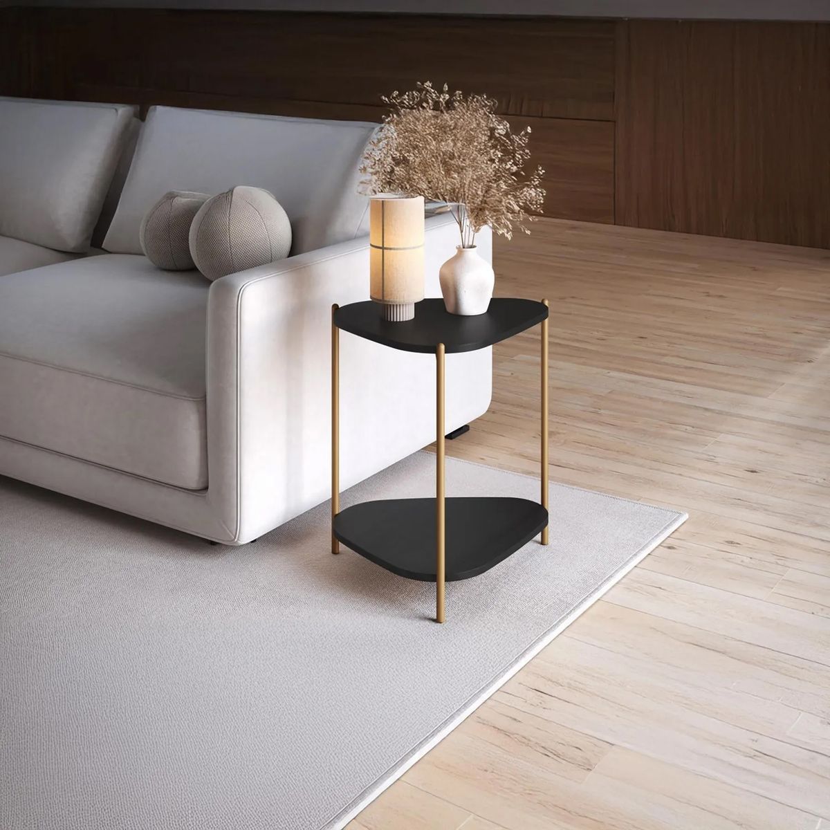 DECOCASA - Mesa lateral Bruna Negro 44.2x41x53.8 cm