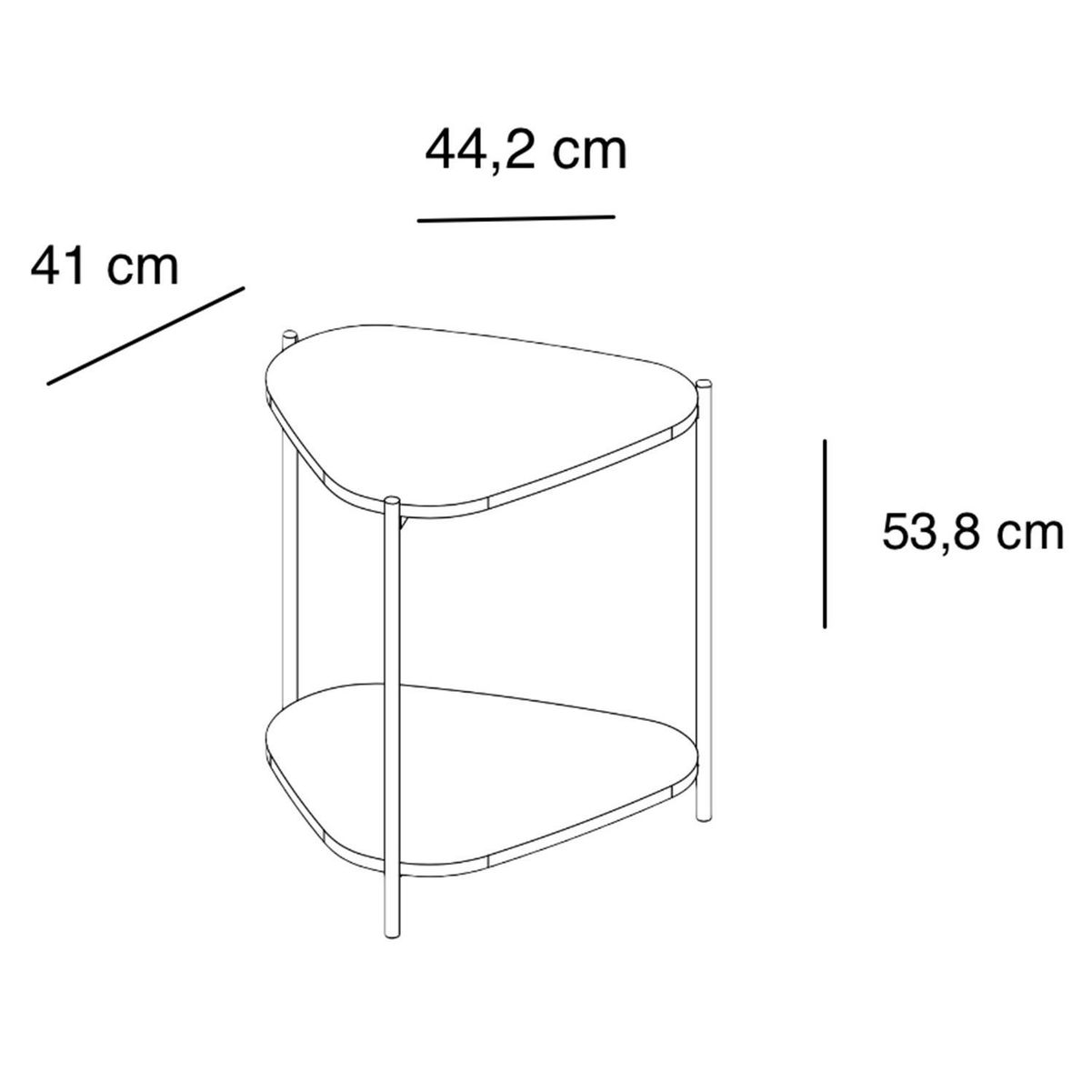 DECOCASA - Mesa lateral Bruna Negro 44.2x41x53.8 cm