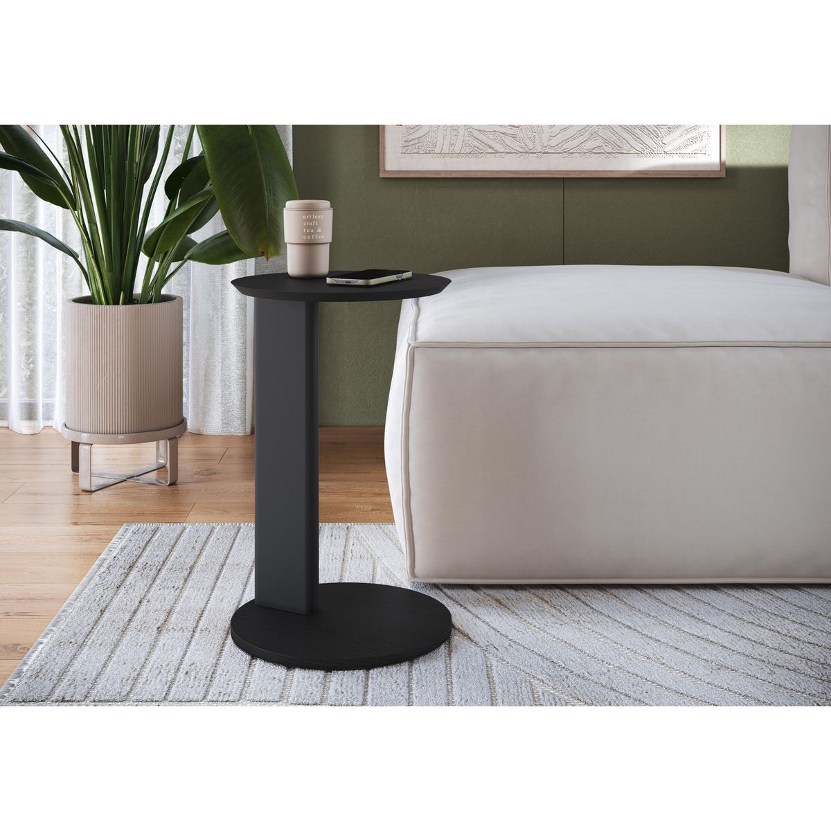 DECOCASA - Mesa lateral Alice Negro 35x35x55 cm