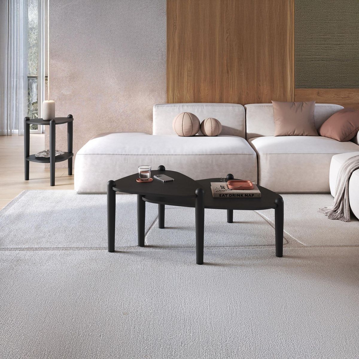 DECOCASA - Set de mesas Giorgia Negro 84.4x67.9x33 cm