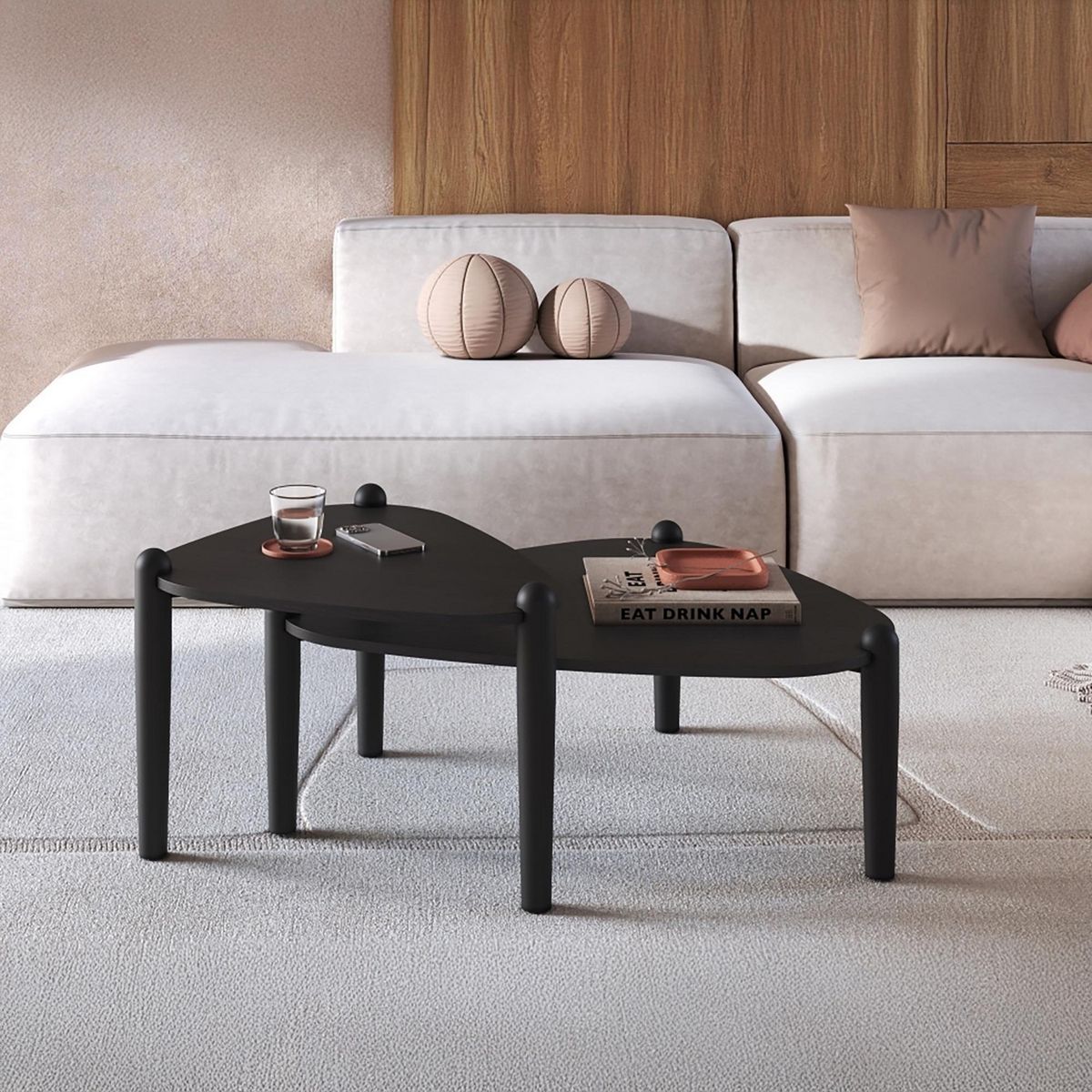 DECOCASA - Kit mesas Giorgia Negro 84.4x67.9x33 cm