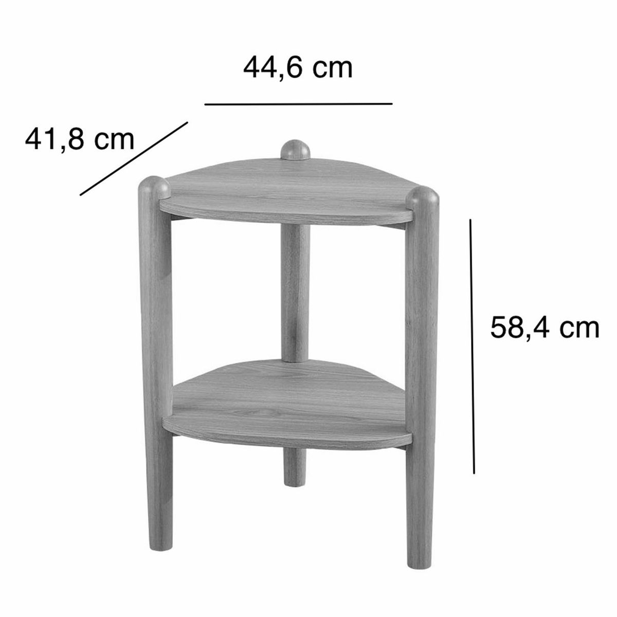DECOCASA - Mesa lateral Giorgia Negro 44.6x41.8x54 cm