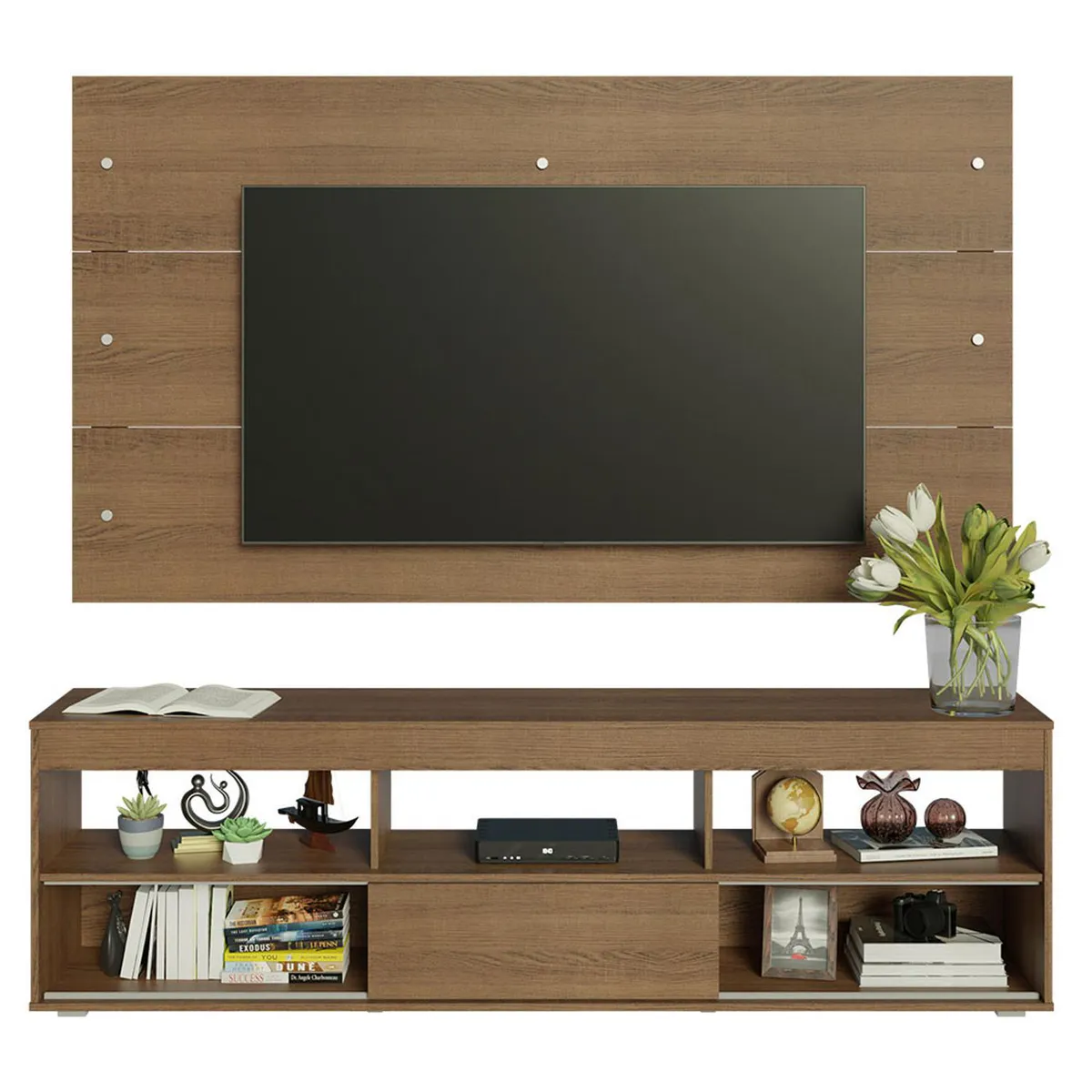 VEKKAHOME - Rack TV 65 " Orla Café 160x47x33 cm