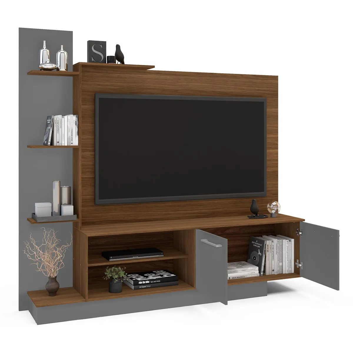 VEKKAHOME - Home TV 55 " Reina Gris 166x155x32 cm