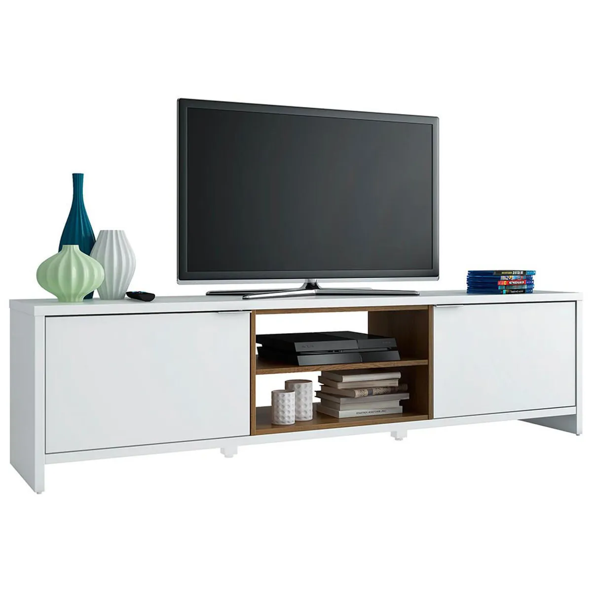VEKKAHOME - Rack TV 75 " Metz Blanco 180x48x39 cm