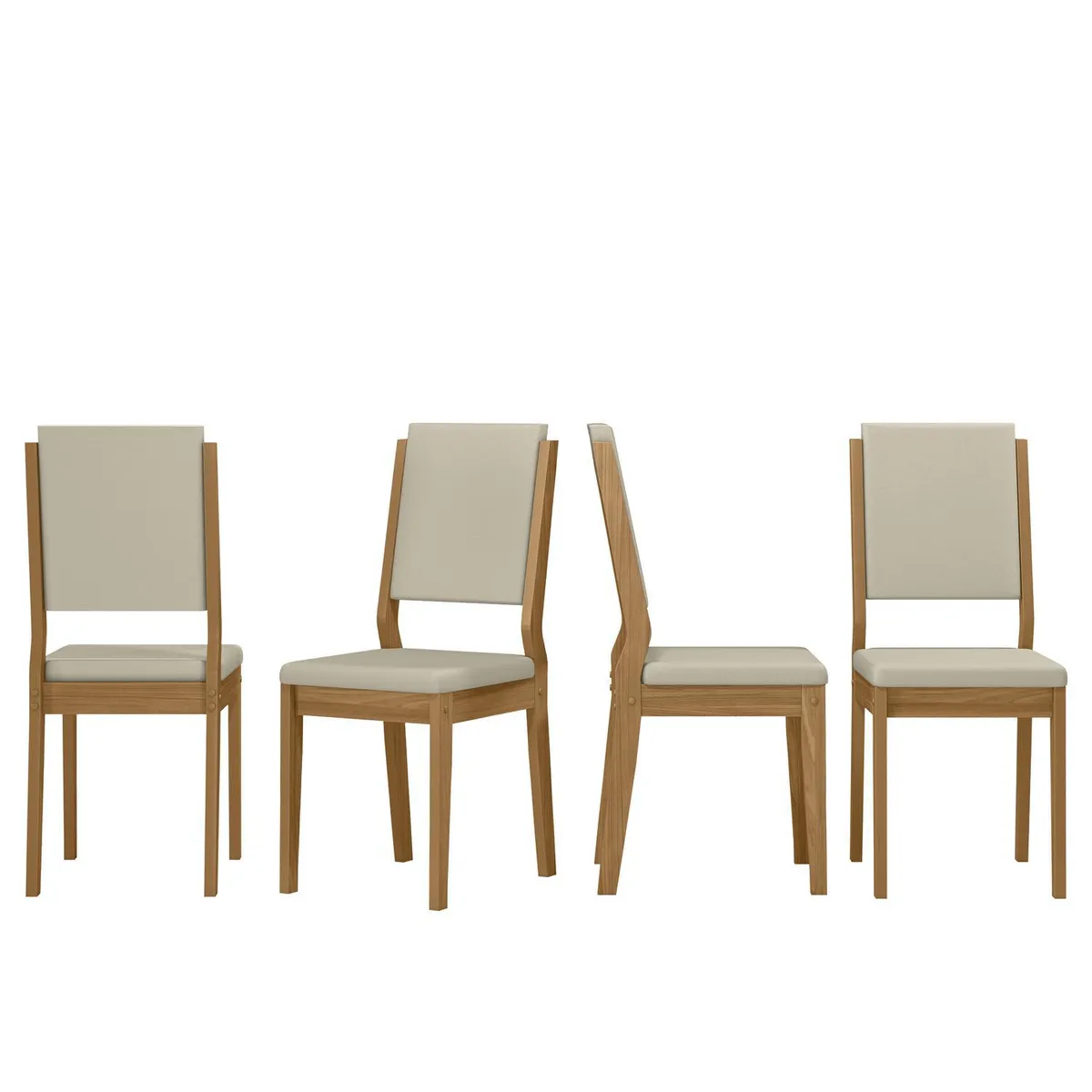 VEKKAHOME - Juego de comedor Isa Carol 4 Sillas Mesa Redonda 100x80 cm Café