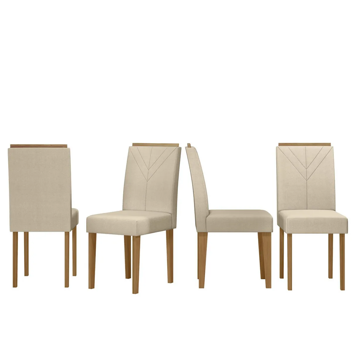 VEKKAHOME - Juego de comedor Isa Amada 4 Sillas Mesa Redonda 100x80 cm Café