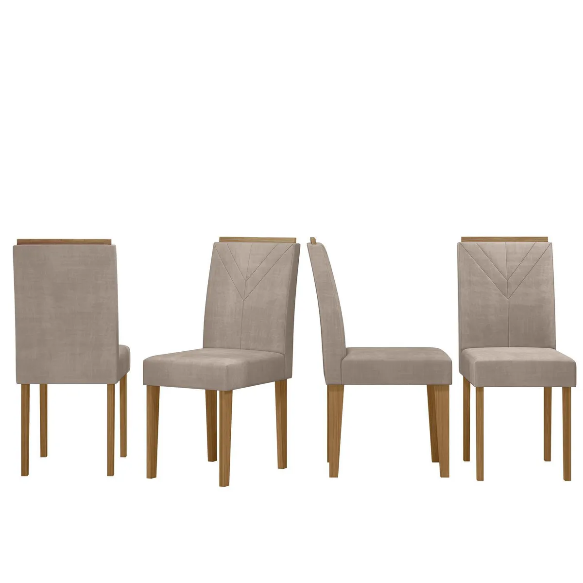 VEKKAHOME - Juego de comedor Isa Amada 4 Sillas Mesa Redonda 100x80 cm Café