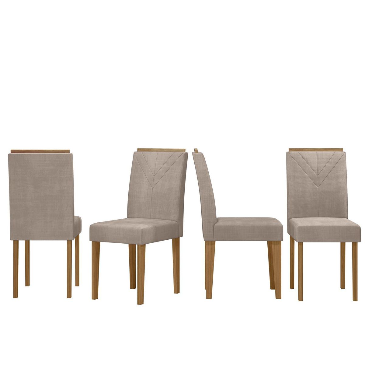 VEKKAHOME - Juego de comedor Vezna Amada 4 Sillas Mesa Rectangular 120x80x80 cm Blanco