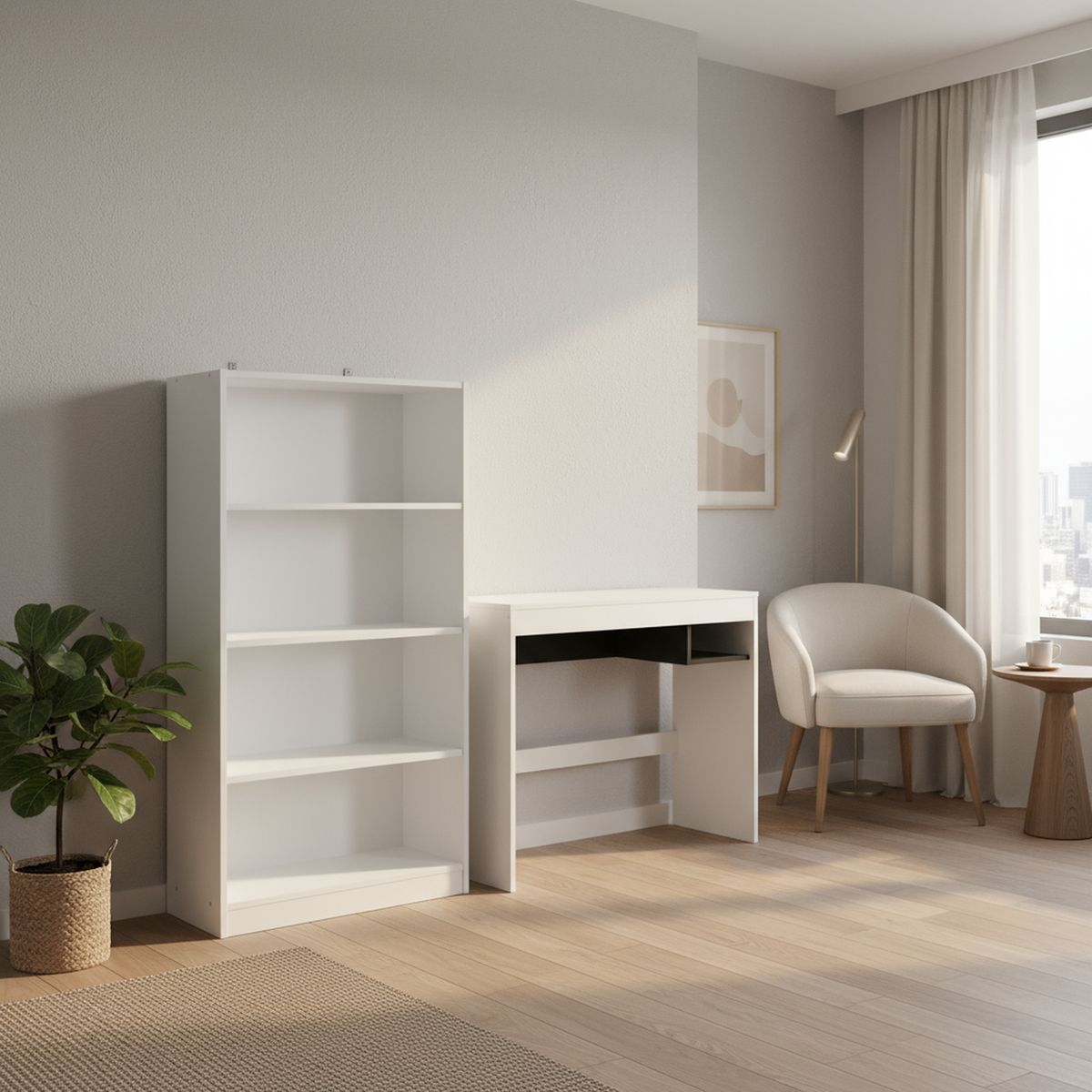 VEKKAHOME - Escritorio Rubi Blanco 162x102x36 cm