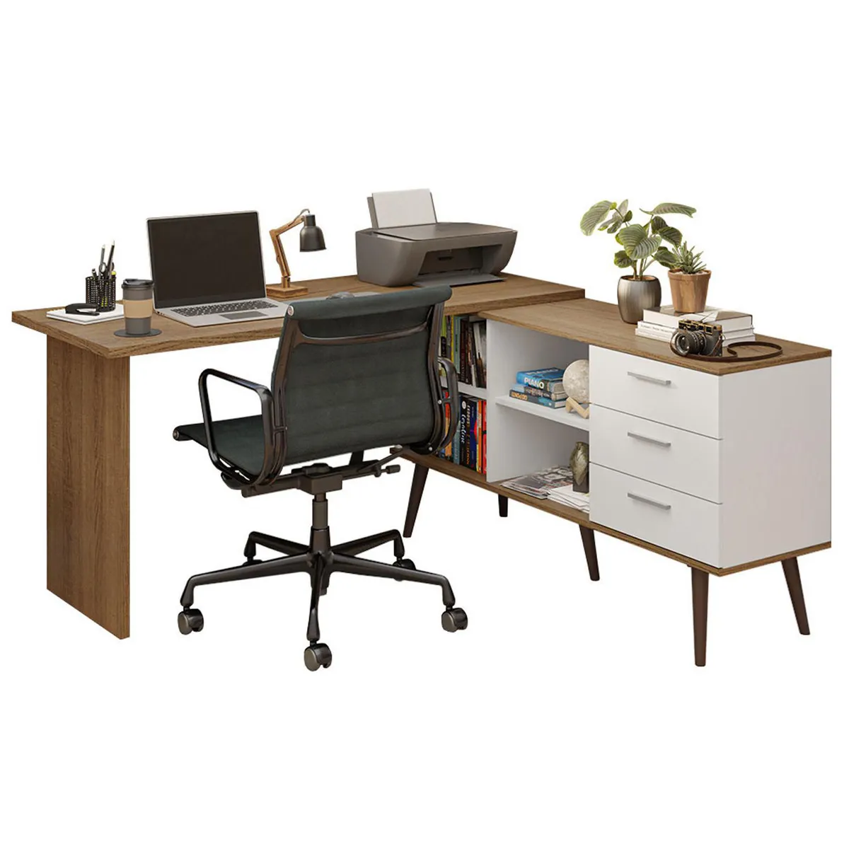 VEKKAHOME - Escritorio Lisboa Café 152x74x60 cm