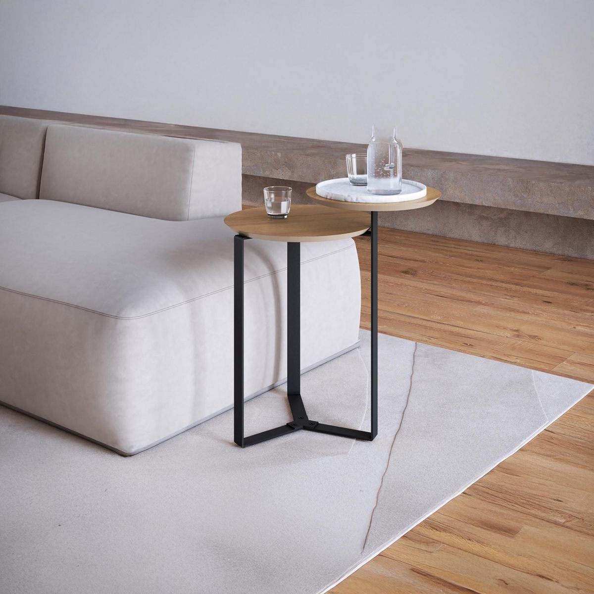 DECOCASA - Mesa lateral Domenica Café 45.8x55.1x43.9 cm