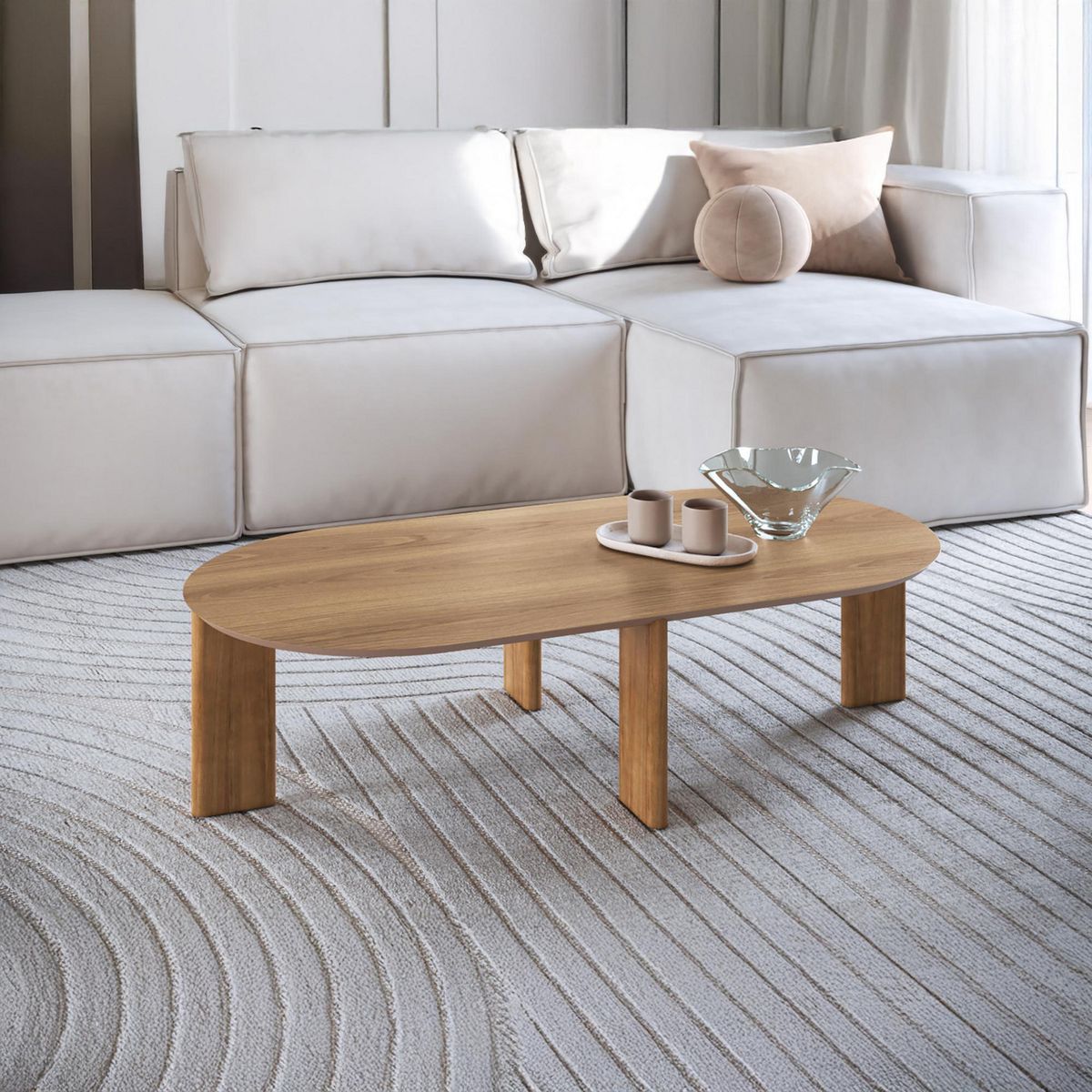 DECOCASA - Mesa de centro Alice Café 60x120x30 cm