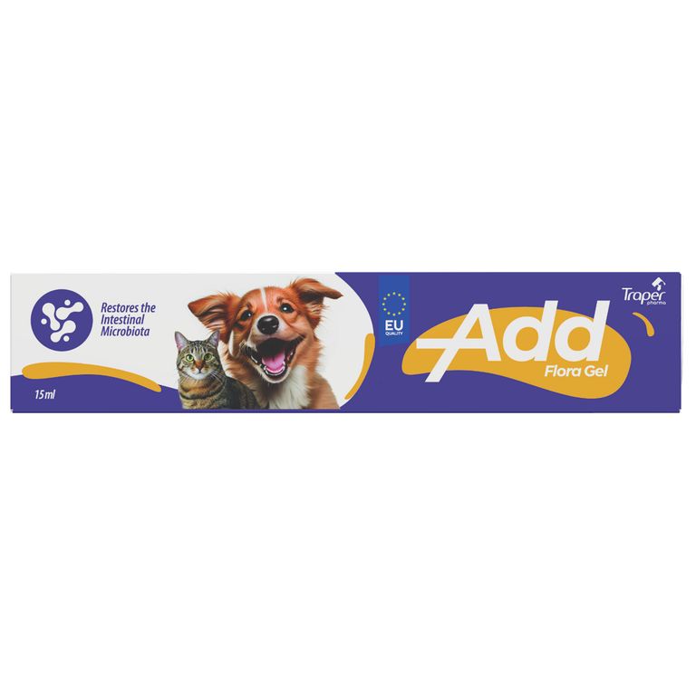 Nutraceutico ADD FLORA en gel que aumenta la flora instestinal en mascotas 15 ML