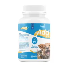 TRAPER - Nutraceutico ADD VIT ACTIVE en capsula de 30 unidades vitaminas y minerales para mascota