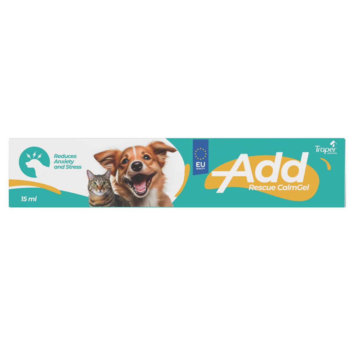 TRAPER - Nutraceutico ADD CALM en gel que reduce estrés y calma a mascotas 15 ML