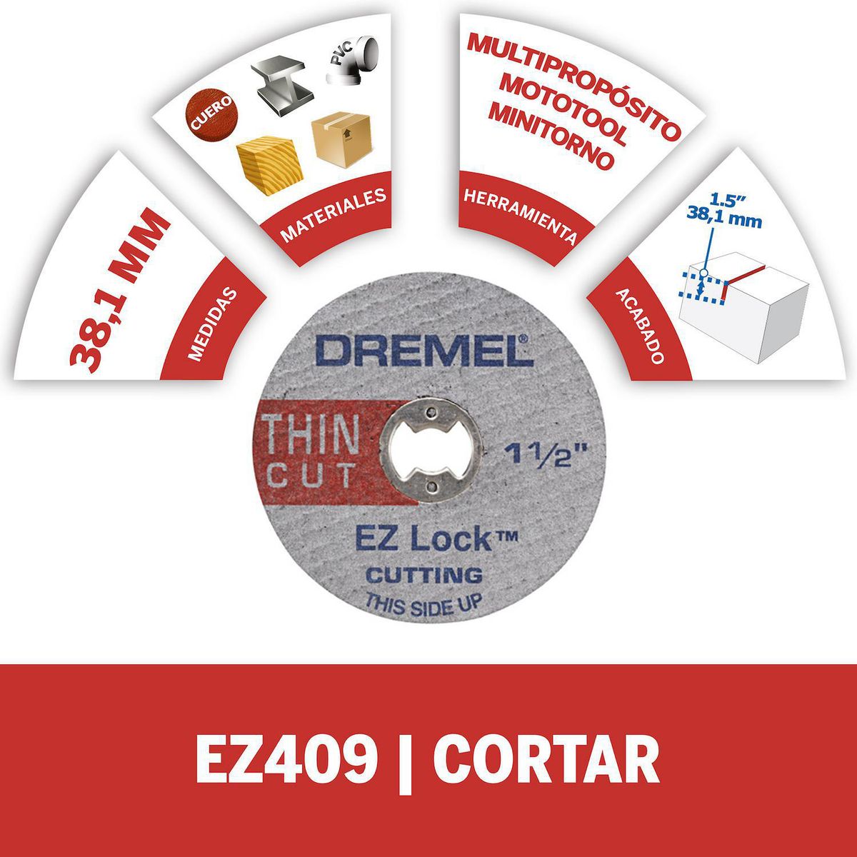 DREMEL - Disco de corte fino de 38,1mm EZ Lock