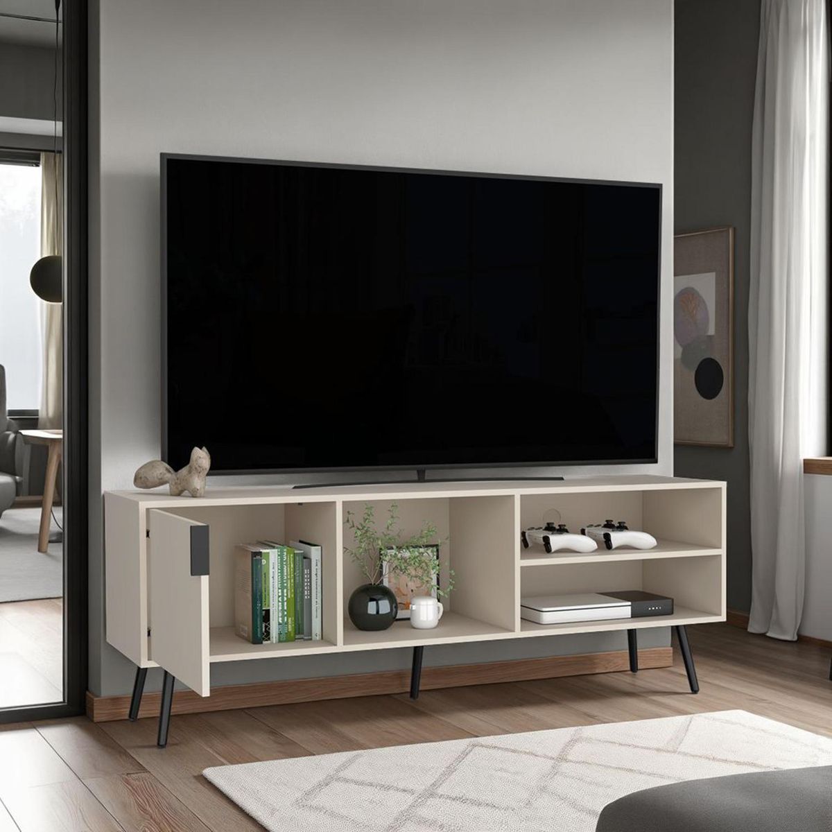TUHOME - Rack TV 65 " Vulcan Capri 160x58x40 cm