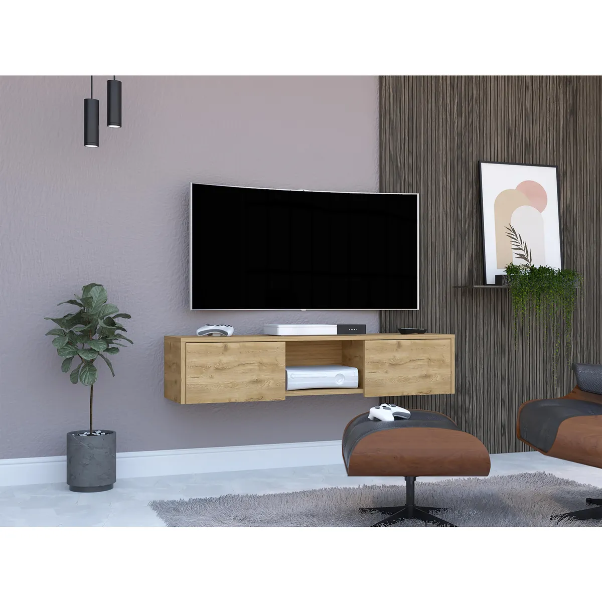 TUHOME - Panel TV 49 " Glen Macadamia 125.1x26.8x29.7 cm