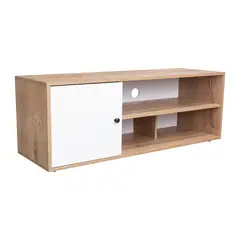 TUHOME - Rack TV 55 " Noah Macadamia y blanco 120x44x40 cm