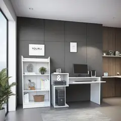 TUHOME - Escritorio Atlanter Blanco 120x120x46 cm