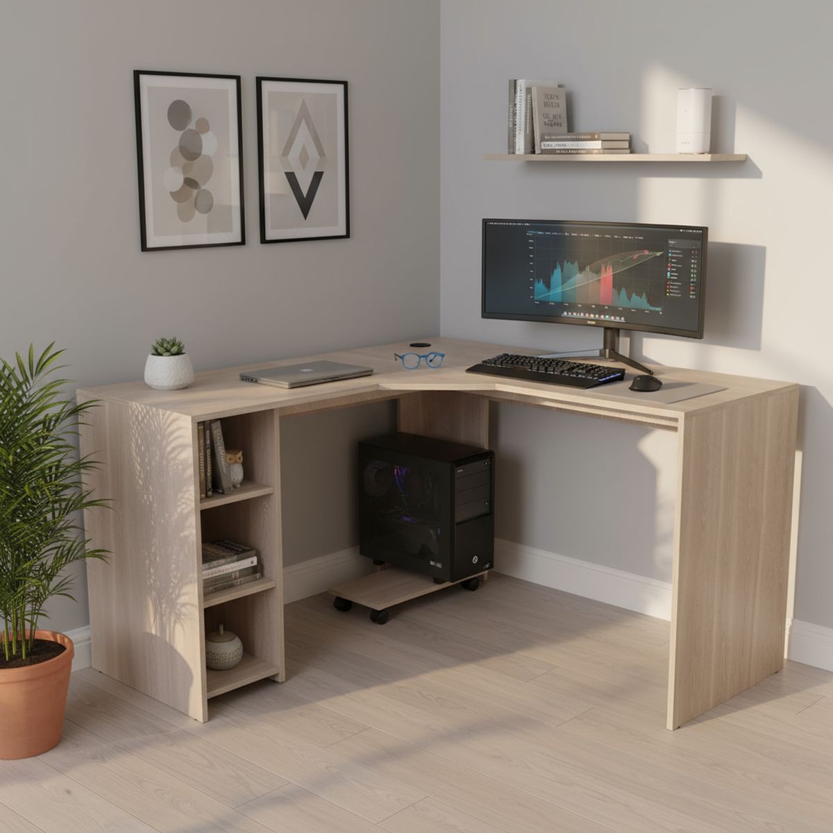 TUHOME - Escritorio Baggio Bardolino 130x76.5x130 cm