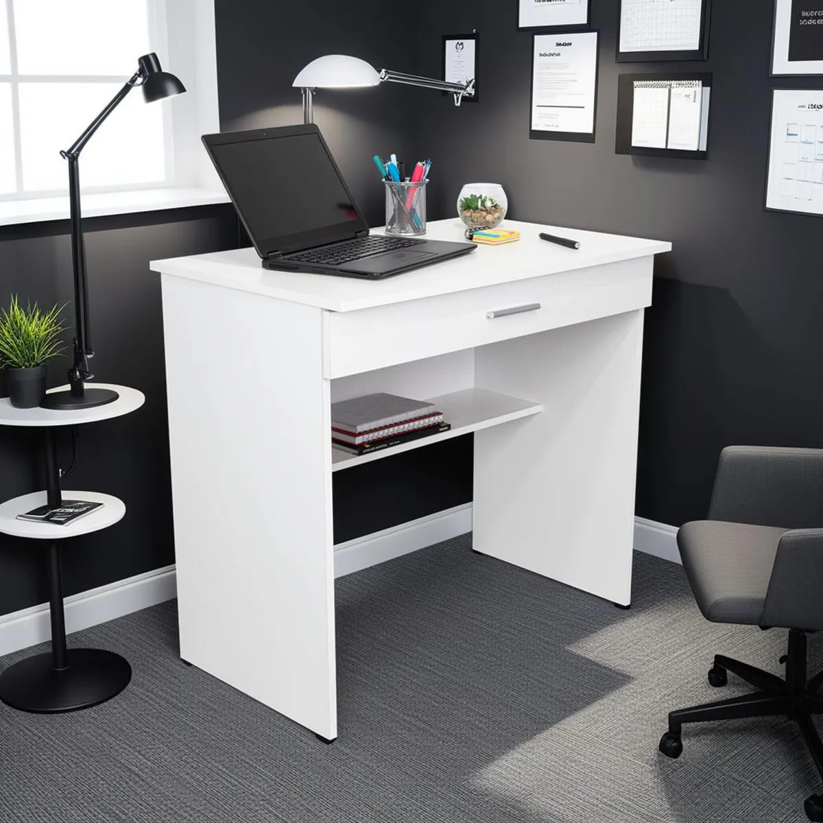 TUHOME - Escritorio 80C Blanco 80x73x49.8 cm