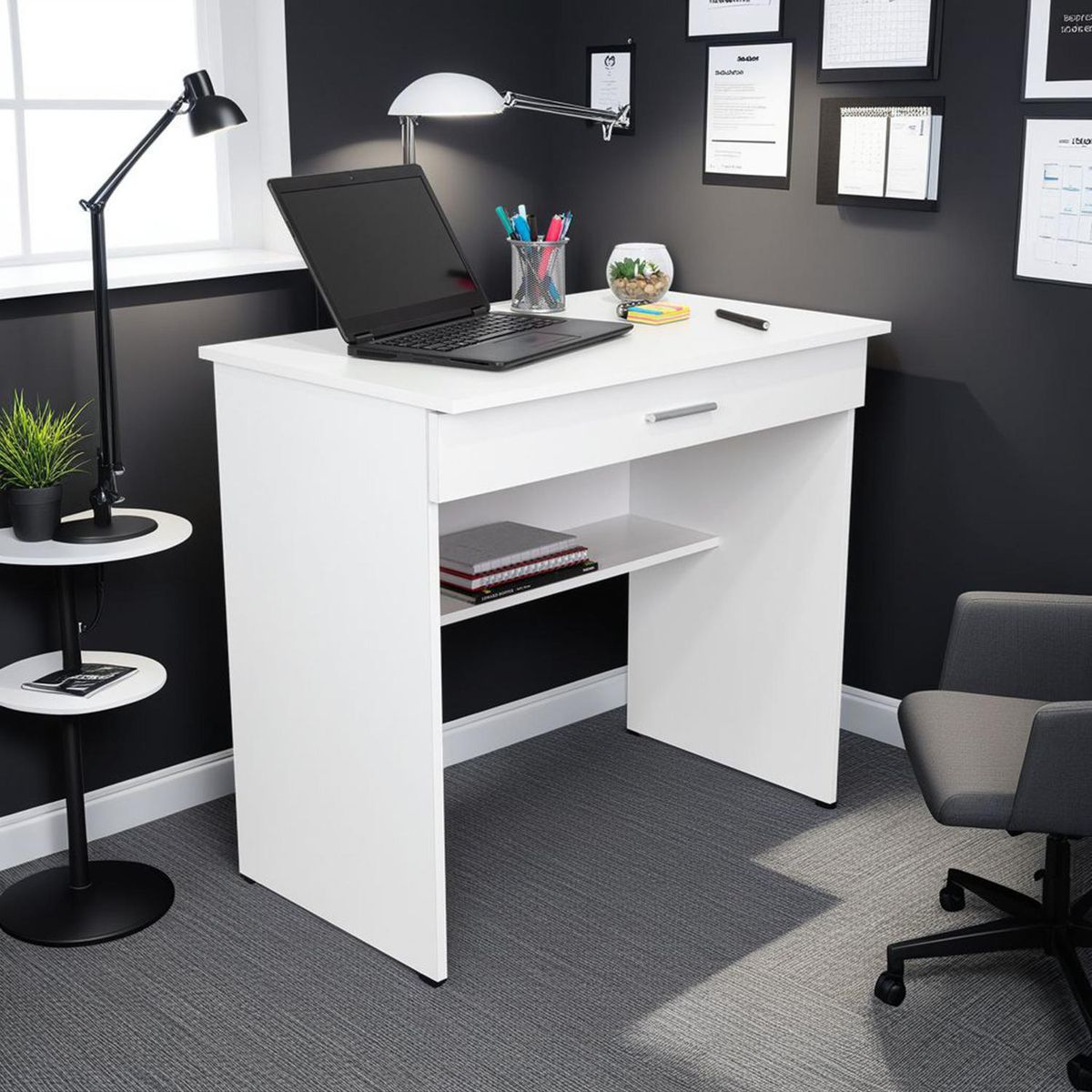 TUHOME - Escritorio 80C Blanco 80x73x49.8 cm