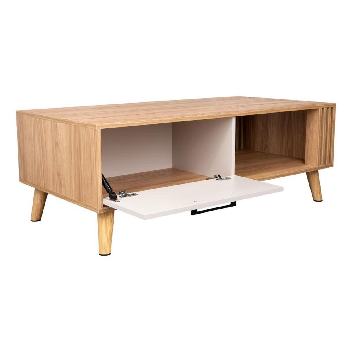 TUHOME - Mesa de centro Vance Capri y fresno Europeo 120x60x43 cm
