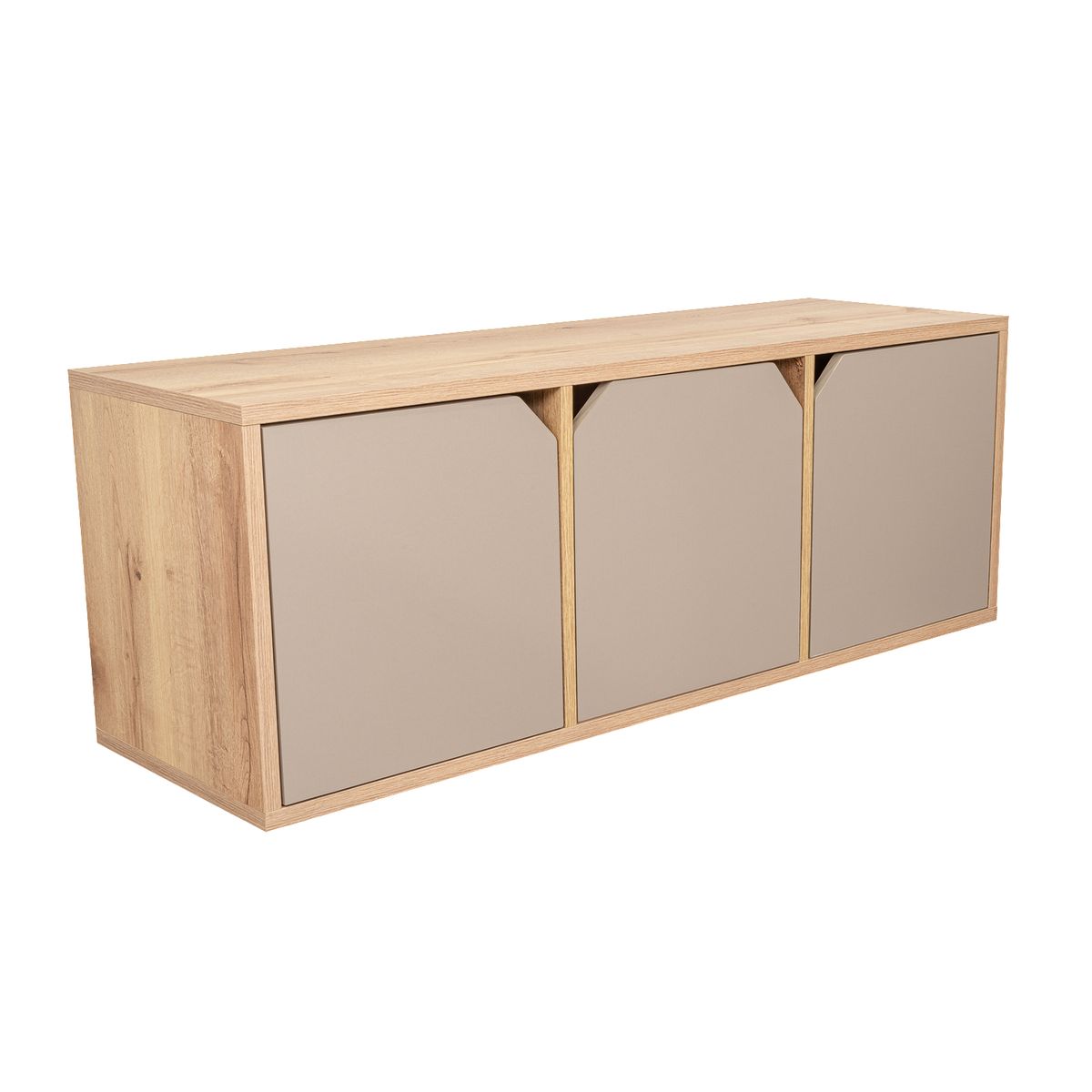 TUHOME - Biblioteca Piero 3 Puertas Aglomerado 4 Nivel(es) 110.1x40.6x35.6 cm Duna/Taupe