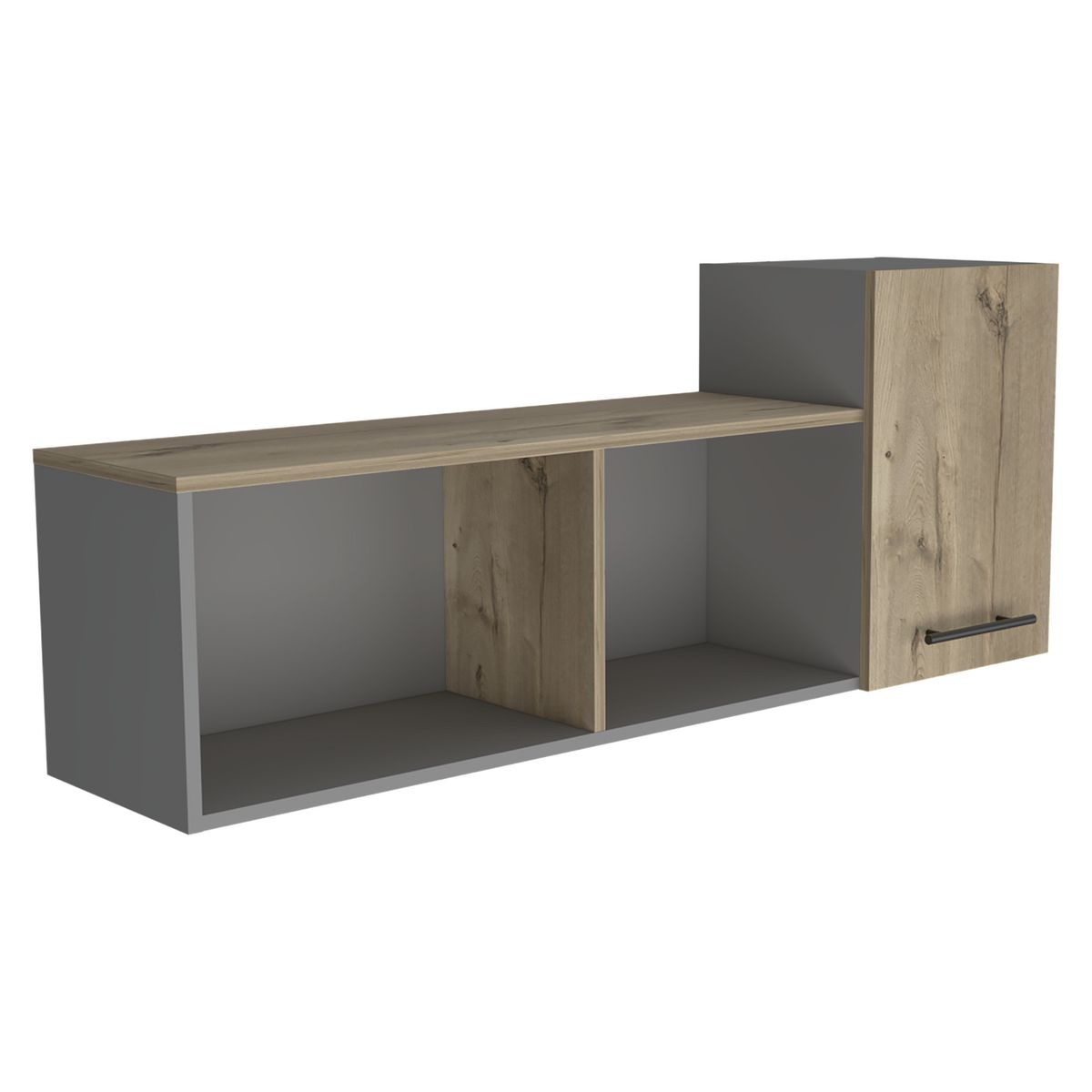 TUHOME - Biblioteca Newport 1 Puerta Aglomerado 5 Nivel(es) 122x48.85x29.5 cm Gris/Duna