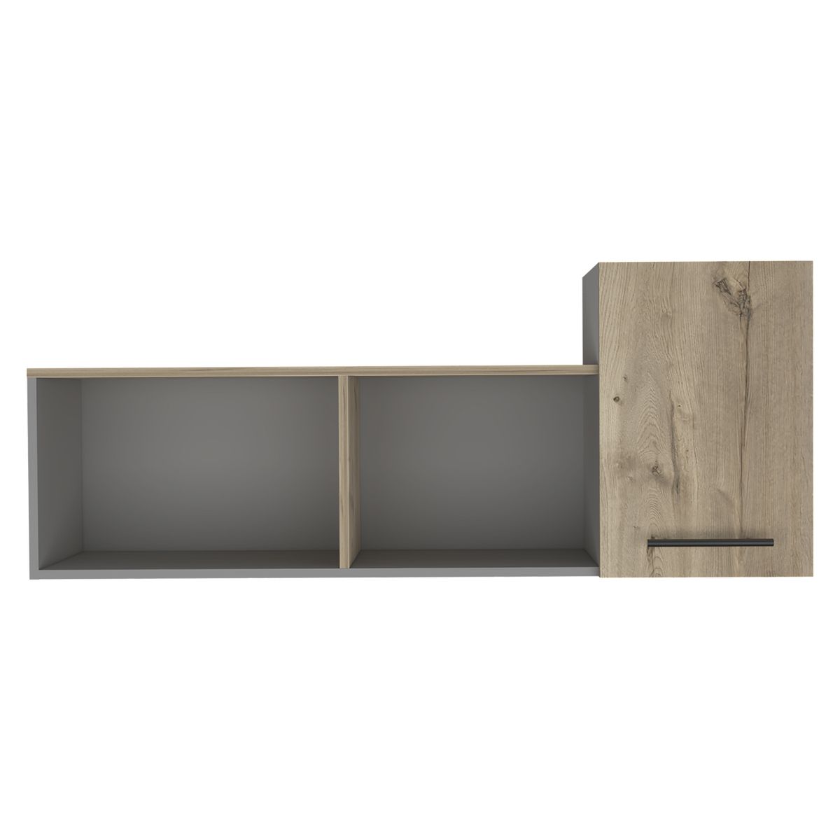 TUHOME - Biblioteca Newport 1 Puerta Aglomerado 5 Nivel(es) 122x48.85x29.5 cm Gris/Duna