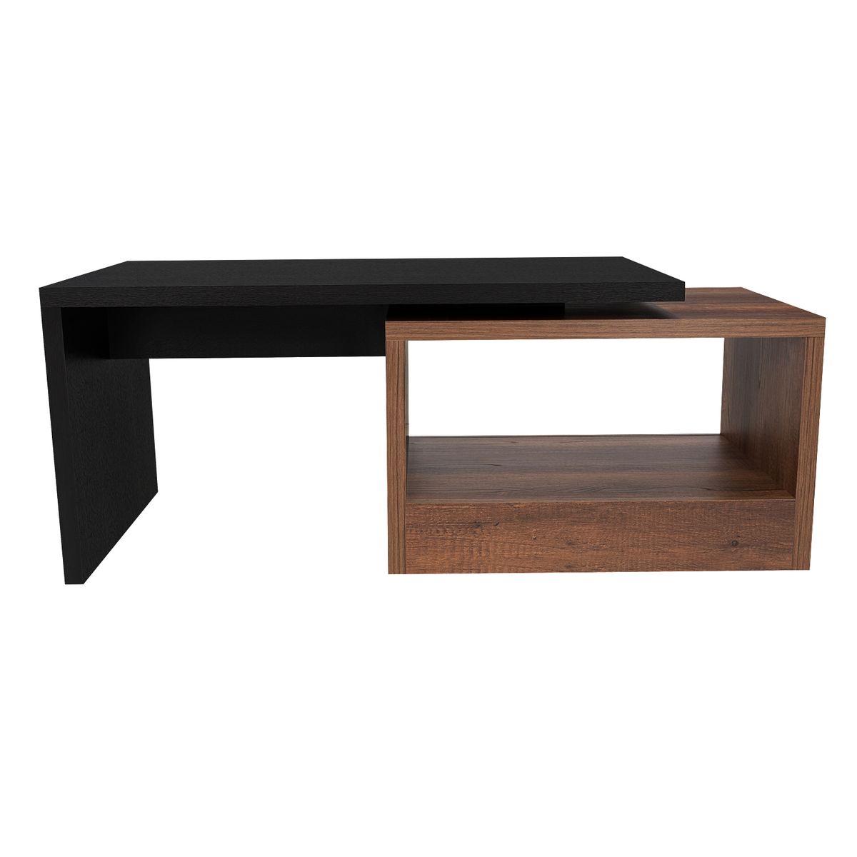 TUHOME - Mesa de centro Kaia Wengue y caramelo 100.2x45x40 cm